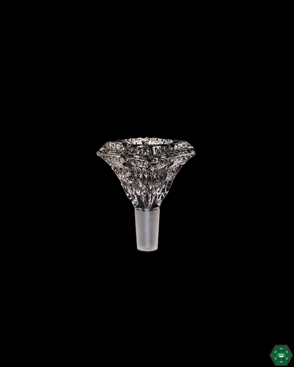 Engraved Quartz Slide, a unique 14mm glass bowl offering smooth airflow and a stylish, engraved design.