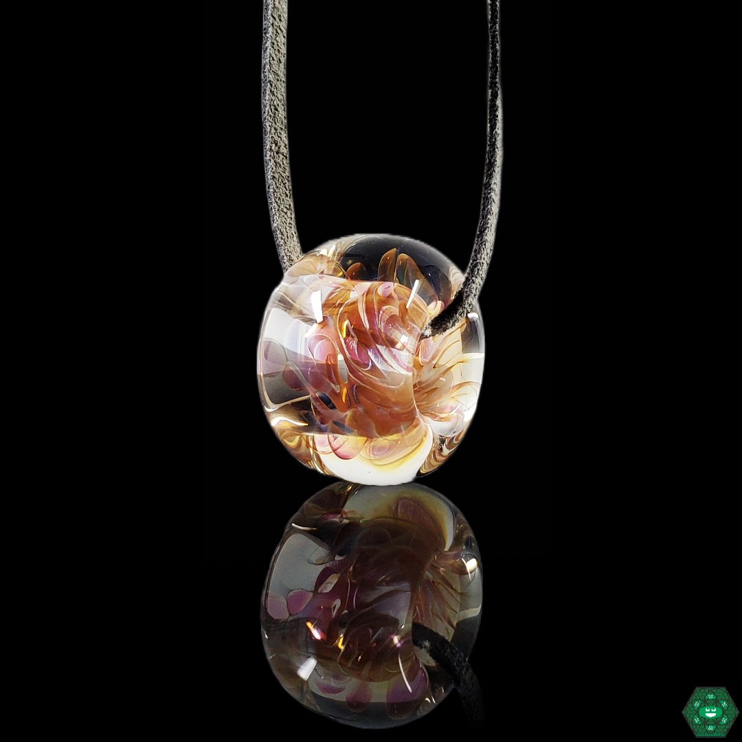 Erin Cartee Glass Bead featuring a fumed glass finish, handcrafted for a unique and vibrant collectible design.