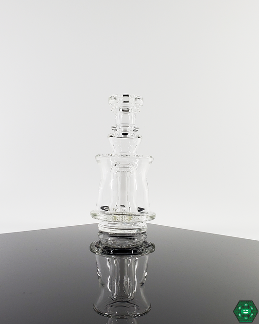 Ery Glass Puffco Attachments: Custom glass enhancements for Puffco devices, 4.25"-5" tall with a 1.75" diameter, including a one-hole perc for enhanced function.


