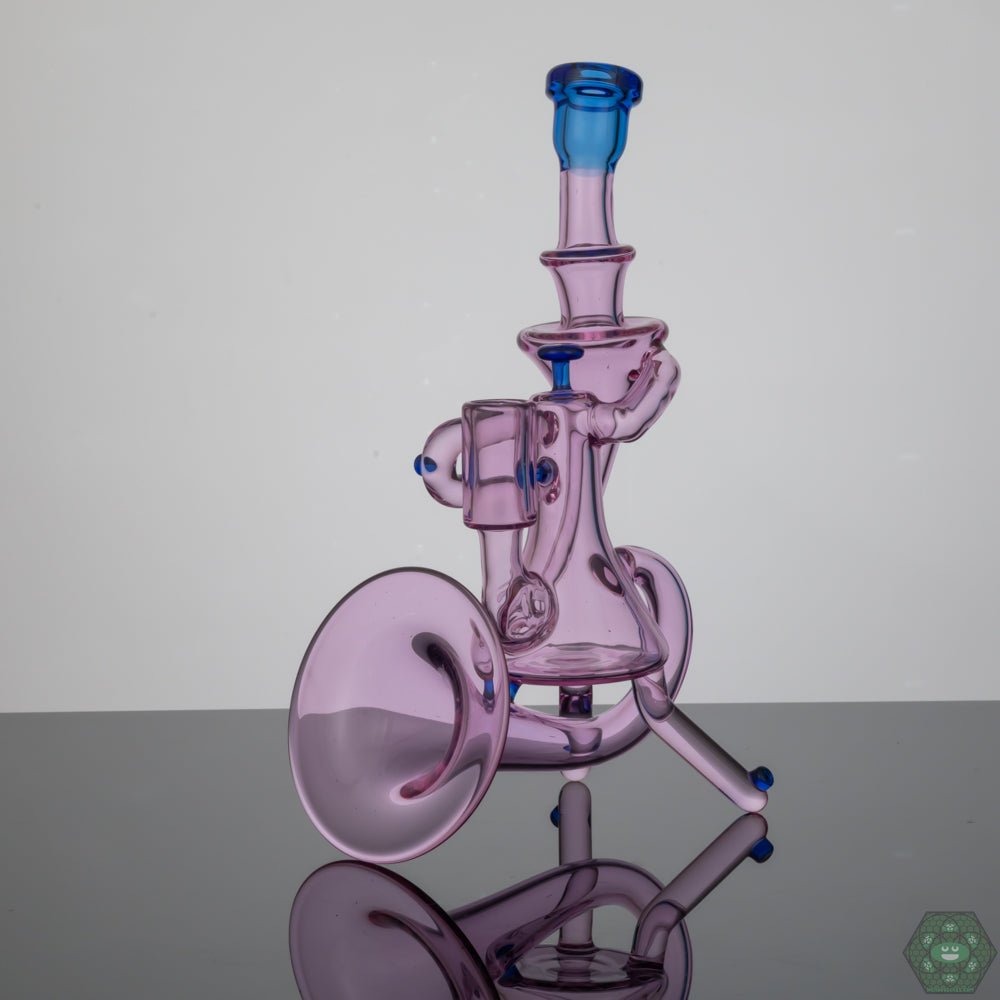 Etai Glass 3-Hole Gil Perc Dab Rig | Premium 14MM Joint with Rozay & Blue Dream Accents for Smooth Experience