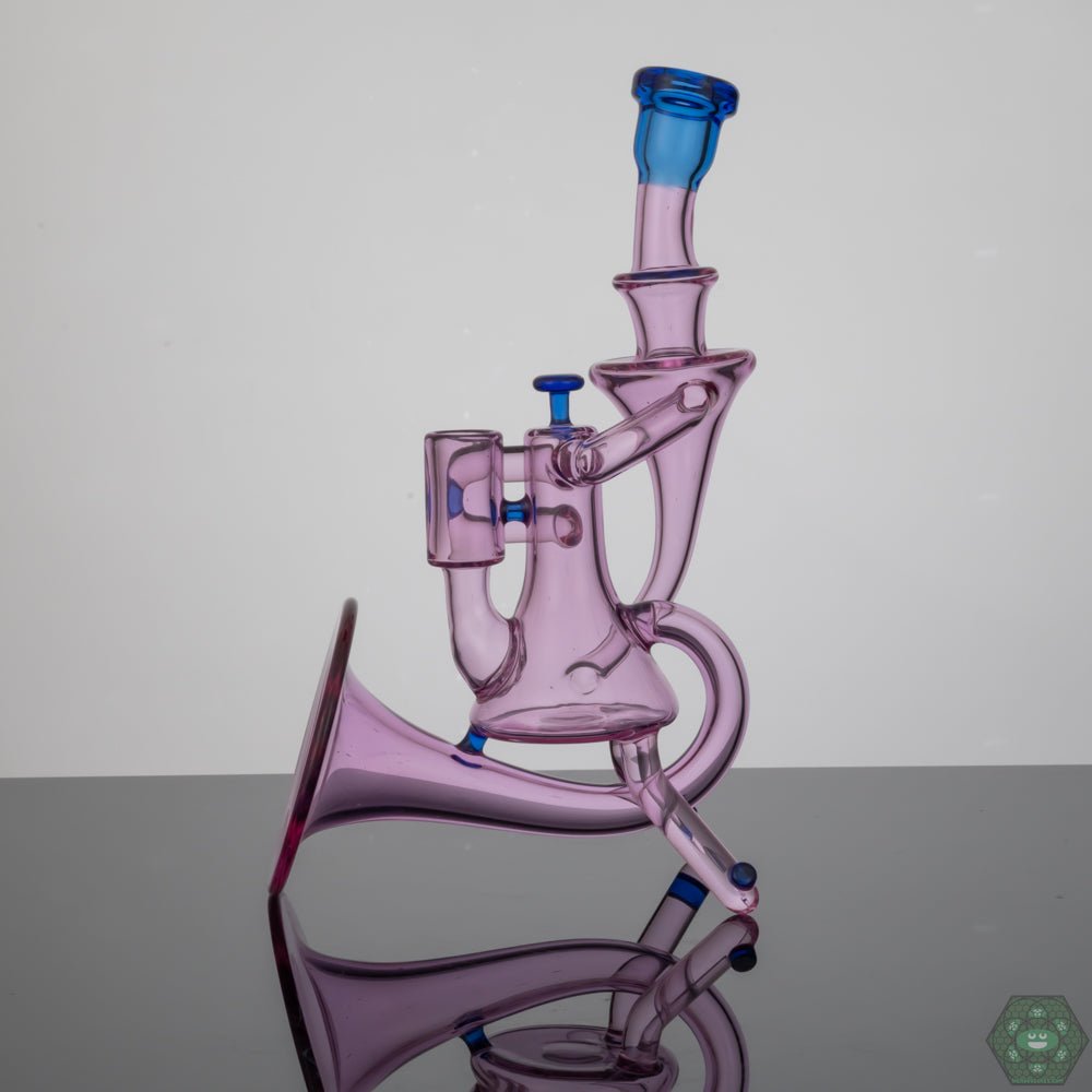 Etai Glass Dab Rig | 14MM Premium Rig with 3-Hole Gil Perc and Unique Rozay/Blue Dream Accents