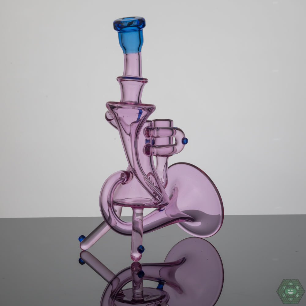Etai Glass Rigstrument 8.25" Dab Rig | 14MM Female Joint with 3-Hole Gil Perc & Rozay/Blue Dream Accents