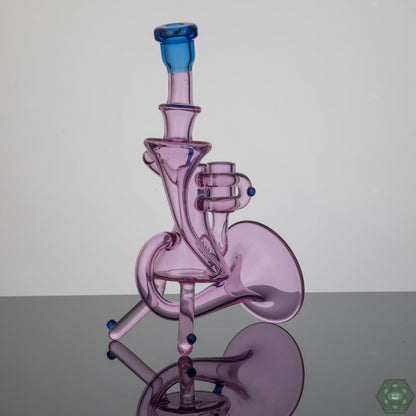 Etai Glass Rigstrument 8.25" Dab Rig | 14MM Female Joint with 3-Hole Gil Perc & Rozay/Blue Dream Accents