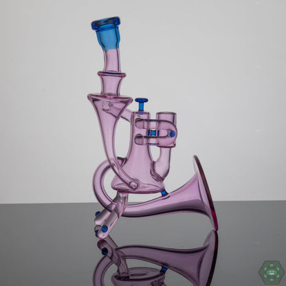 Etai Glass Rigstrument 14MM Dab Rig | Smooth 3-Hole Gil Perc with Rozay & Blue Dream Accents for Elevated Sessions

