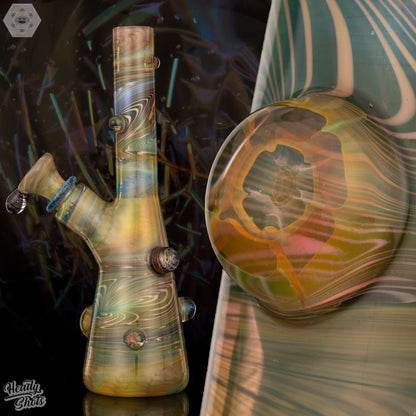 F Time Glass - Green & Pink Tube - @Ftimeglass - HG