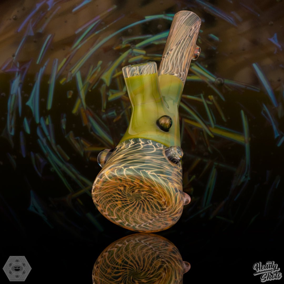 F Time Glass - Green & White Tube - @Ftimeglass - HG