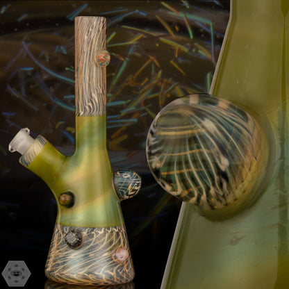 F Time Glass - Green & White Tube - @Ftimeglass - HG