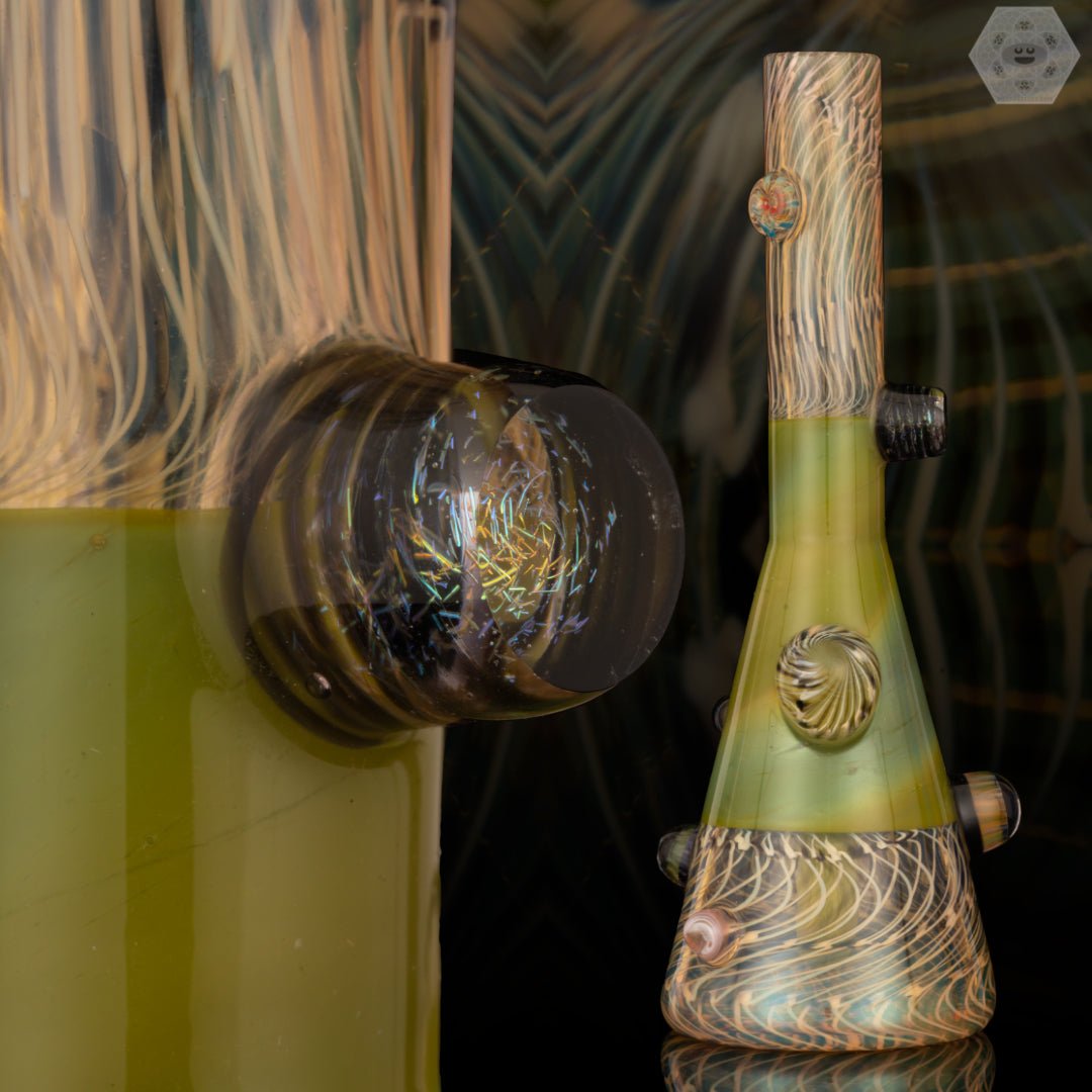 F Time Glass - Green & White Tube - @Ftimeglass - HG