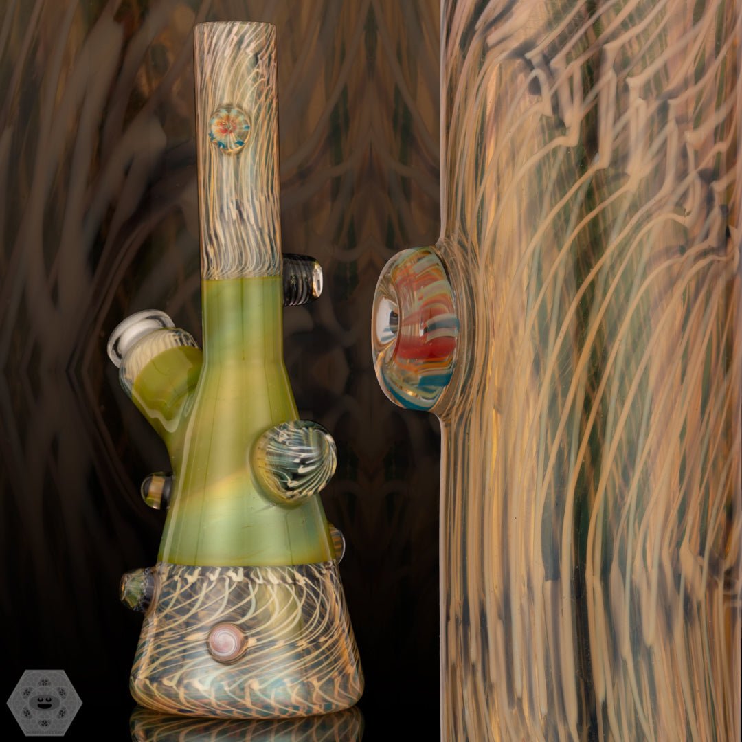 F Time Glass - Green & White Tube - @Ftimeglass - HG