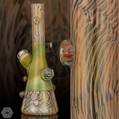 F Time Glass - Green & White Tube - @Ftimeglass - HG