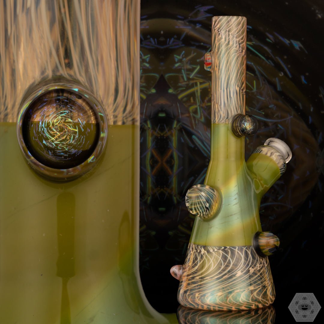 F Time Glass - Green & White Tube - @Ftimeglass - HG