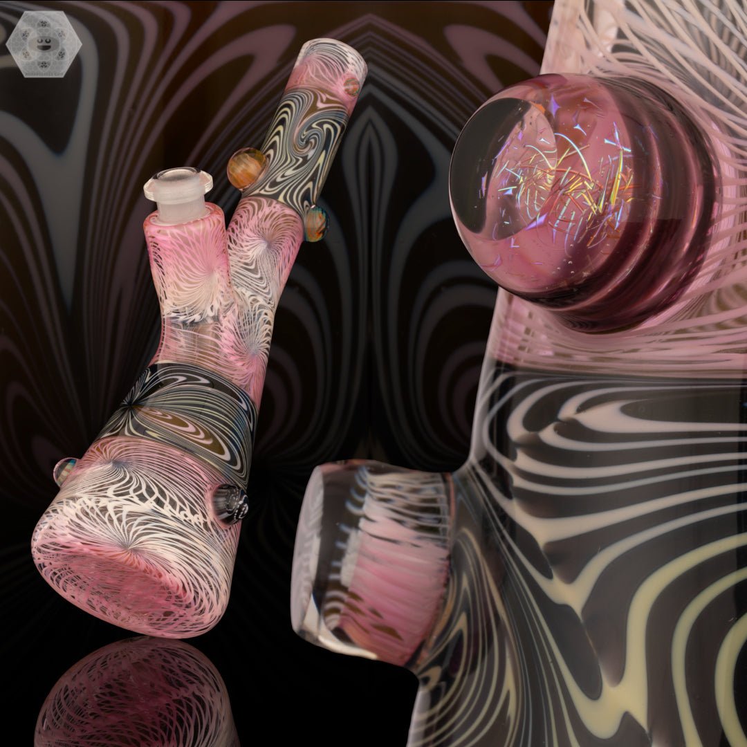 F Time Glass - Pink & White Tube - @Ftimeglass - HG