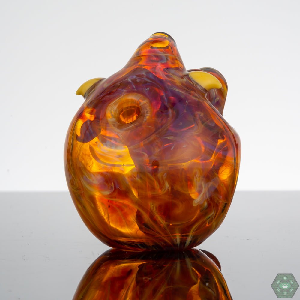 Face Ball Dab Rig with 14mm Joint: This Kaleb Folck rig features a unique face ball design and a 14mm male joint, making it compatible with a variety of dabbing accessories.