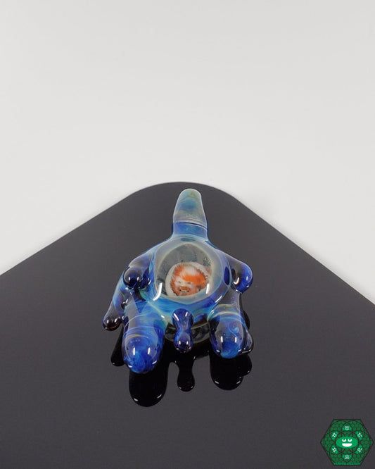 Face Pendy - HeFace Pendant, a handcrafted artistic glass jewelry piece featuring a unique and playful design for wearable art collectors.addy Glass - HG