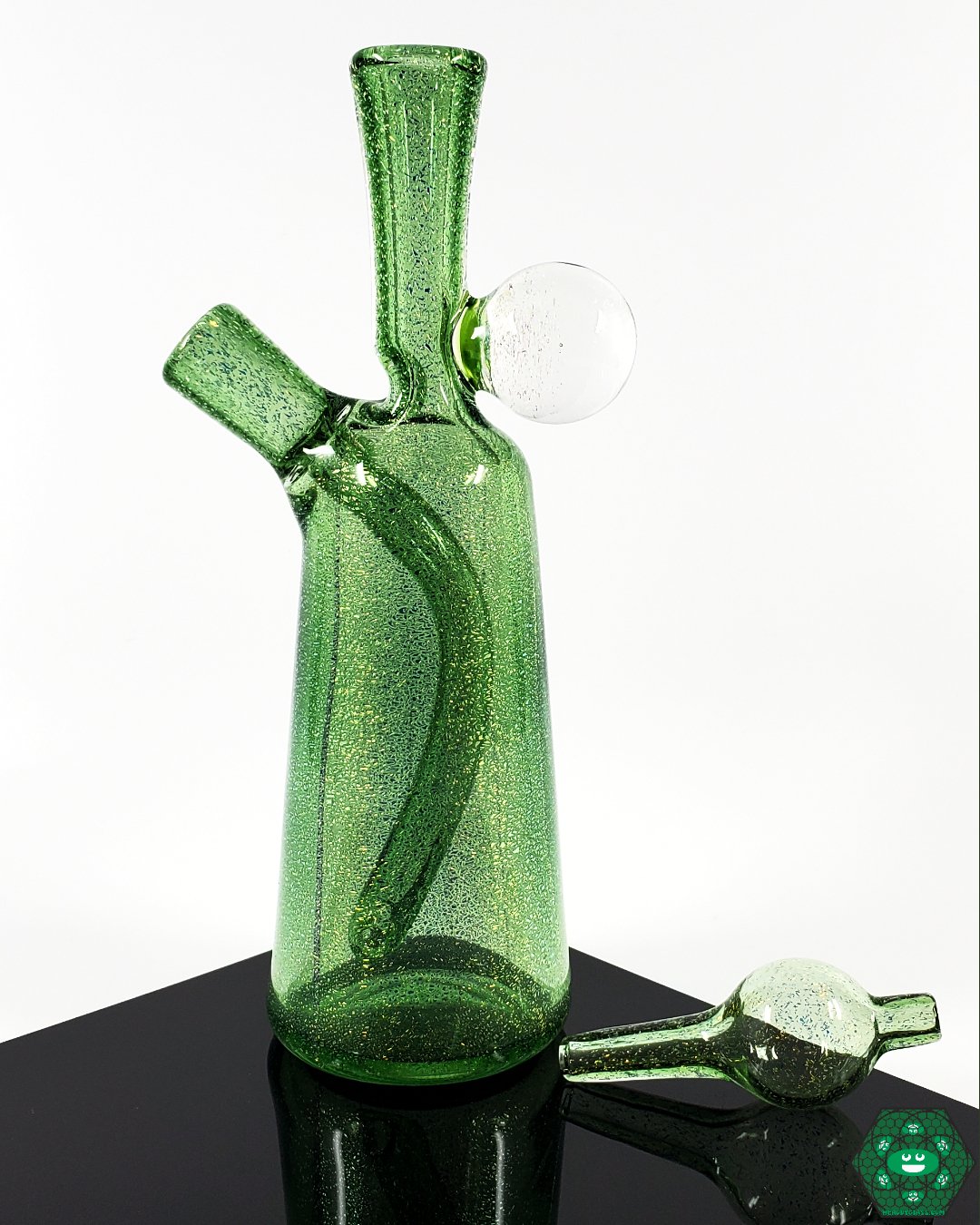 Freeman Glass - Mini Tube Freeman Mini Tube by Justin Freeman Glass – Custom handcrafted design with 2-hole perc, 10mm female joint, and stunning dichroic finish for smooth filtration.- Headdy Glass - HG