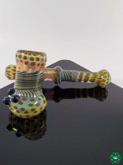  Fumed Side Car Glass Pipe featuring a unique design with an elegant fumed finish, handcrafted for smooth smoking sessions.