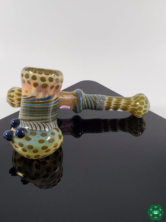  Fumed Side Car Glass Pipe featuring a unique design with an elegant fumed finish, handcrafted for smooth smoking sessions.