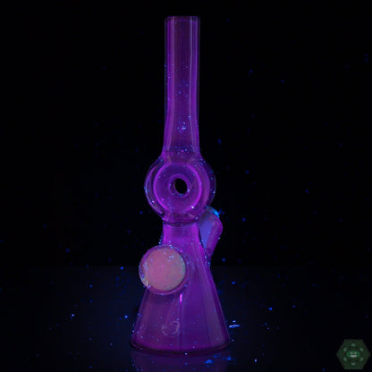 Functional Art Glass Rig: The Gemini Glass Wild Berry Donut Tube is both a functional smoking piece and a work of art, combining beauty and usability.