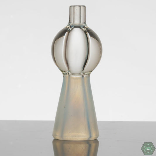  Gemini Glass Bubble Caps, featuring unique colors for added style and functionality, designed for enhanced airflow and efficient vapor production.


