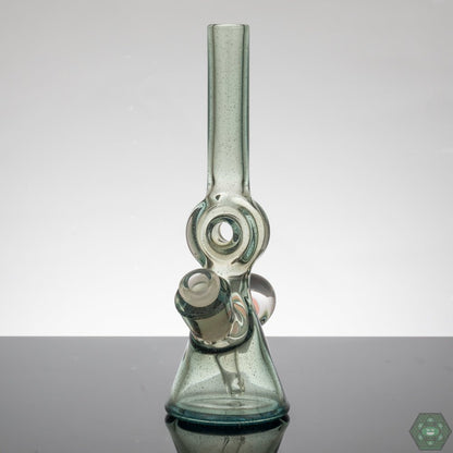 Gemini Glass Hulk Donut Tube, a colorful and functional smoking rig featuring a donut-style design, crafted from high-quality glass for excellent durability, enhancing your smoking experience with smooth hits, perfect for casual users and collectors looking to make a statement.
