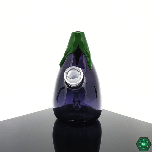 Glass By Boots Eggplant – Unique eggplant-inspired handcrafted dab rig with a 10mm joint, removable downstem, and optimal airflow for smooth hits.