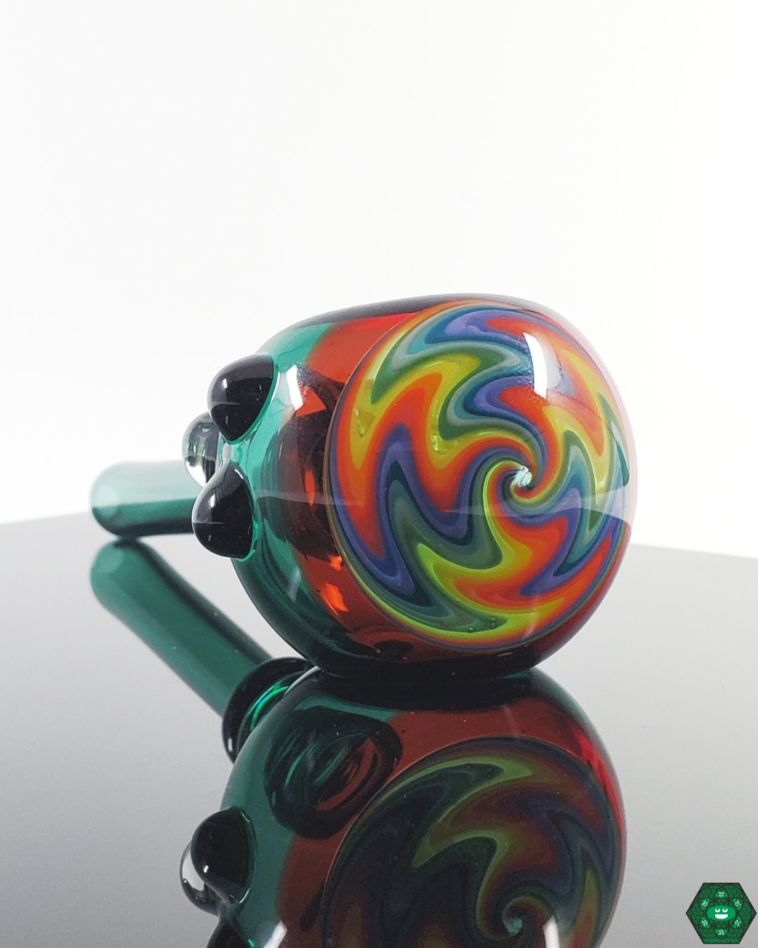 Glass Spoon with mesmerizing Wig Wag Patterns, handblown by the talented Kyle White.