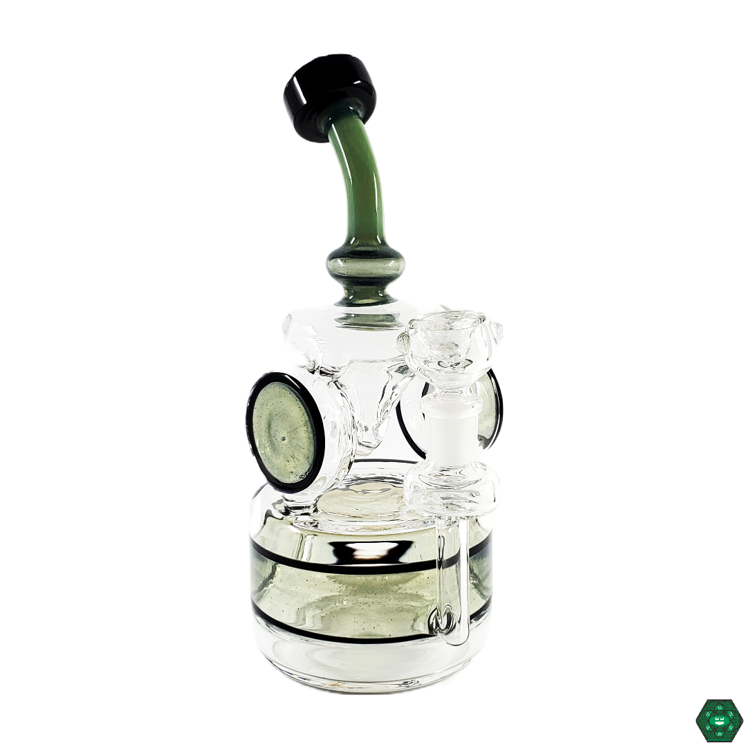 Glass Tribe 9" Disk Recycler featuring advanced filtration and sleek design, perfect for smooth, powerful hits with high-performance filtration.