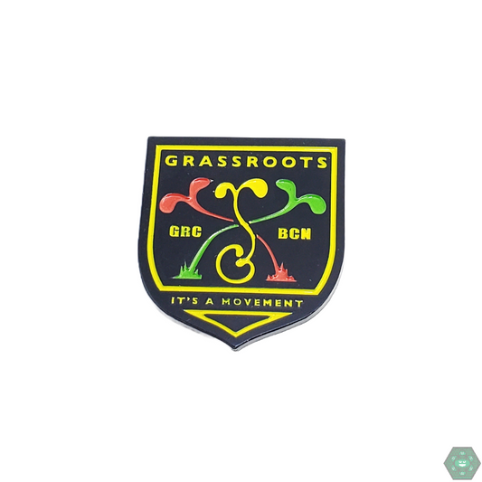 Grass Roots Badge Pin, an iconic emblem collectible that captures timeless style and quality, perfect for collectors or as a stylish accessory
