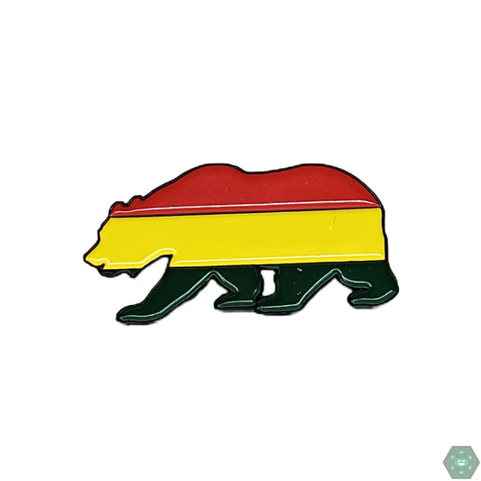 Grass Roots Bear Hat Pin with bold Rasta design, a limited edition collectible perfect for collectors and enthusiasts
