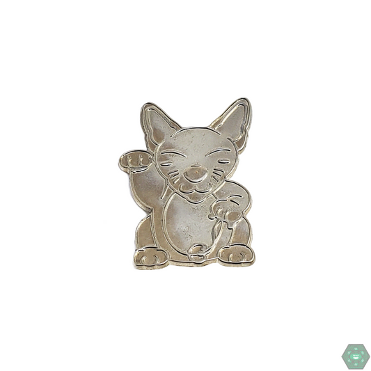 Grass Roots Cat Pin featuring an animal-inspired enamel design, a charming addition to any collection with artistic feline appeal