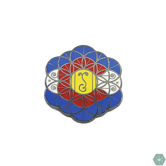 Grass Roots Flower of Life Hat Pin with a detailed, meaningful design, perfect for those who appreciate art, symbolism, and unique accessories