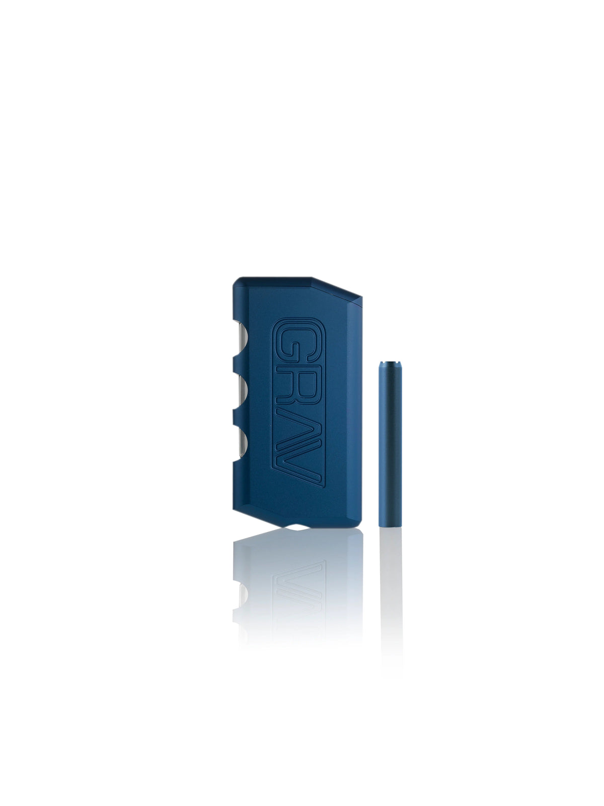 GRAV® Dugout, an all-in-one smoking system designed for on-the-go use, includes cannabis storage and a one-hitter in a single package, made from tough anodized aluminum, comes with a travel case.