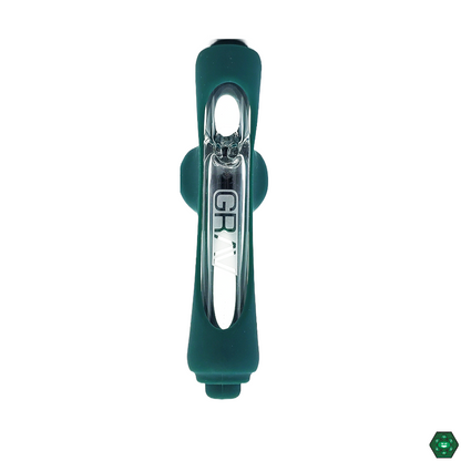 Grav Labs Mini Steamroller with Silicone Skin in hand, demonstrating its compact size and ergonomic design for easy grip and comfortable use on the go.