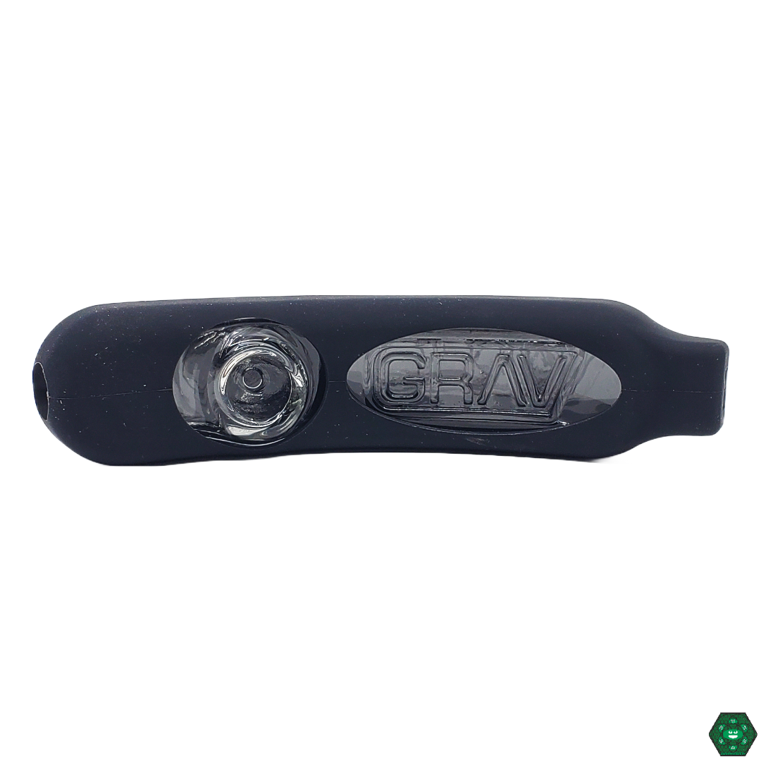  Grav Labs Rocket Steamroller with Silicone Skin in use, illustrating how the silicone skin and glass construction work together to provide smooth, powerful hits.