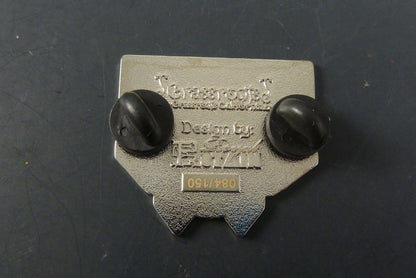 Close-up of the GRC Blue Pin, showcasing its striking blue design and premium enamel, ideal for those who appreciate fine craftsmanship and collectible pins.