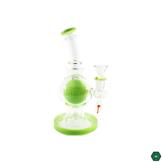 Green Bear Glass 8” Inception Egg, featuring a unique egg-shaped design that provides smooth filtration and adds an eye-catching touch to any collection.