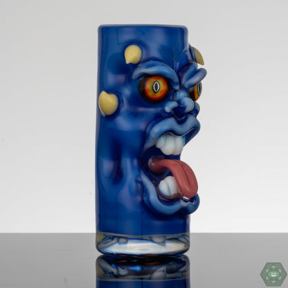 Handcrafted Art Glass Shot Glass: This Kaleb Folck shot glass is a unique and collectible piece of art, perfect for adding a touch of artistic flair to any collection or display.