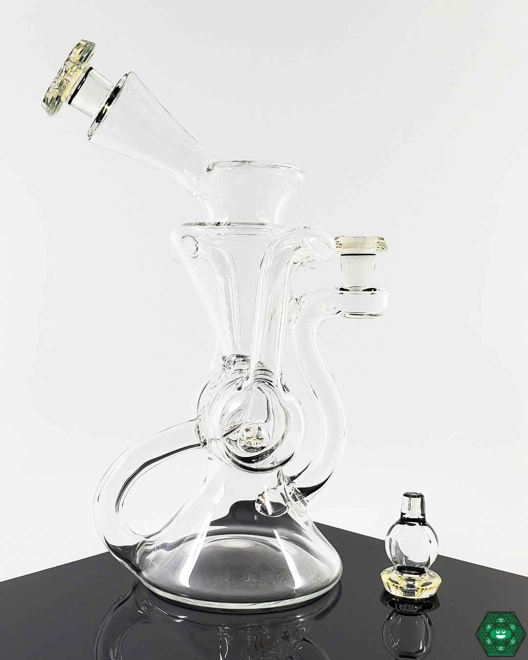 Handcrafted Brick Glass Klein Recycler #2, a premium dab rig designed for smooth and refined dabbing.