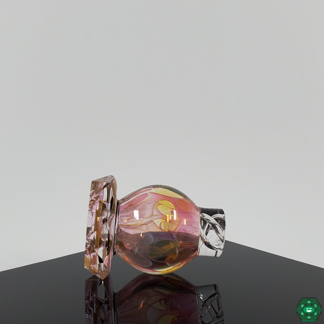 Handcrafted Brick Glass X Worm Glass Spinner Cap, compatible with terp slurpers for smooth dabbing.