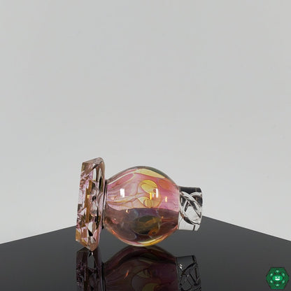 Handcrafted Brick Glass X Worm Glass Spinner Cap, compatible with terp slurpers for smooth dabbing.