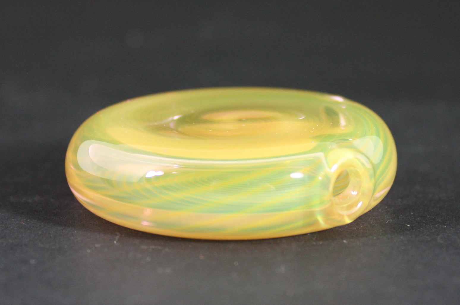 Handcrafted Glass Art Pendant by Whitney Harmon, a beautiful and wearable piece of art showcasing the artist's skill and creativity.