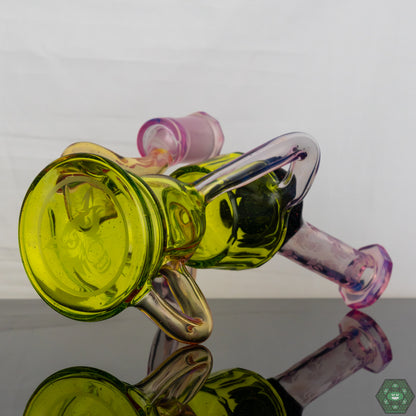 Handcrafted Glass Art: The Wolfe Glass Double Single External Drain Recycler is a testament to the skill and artistry of handcrafted glass.