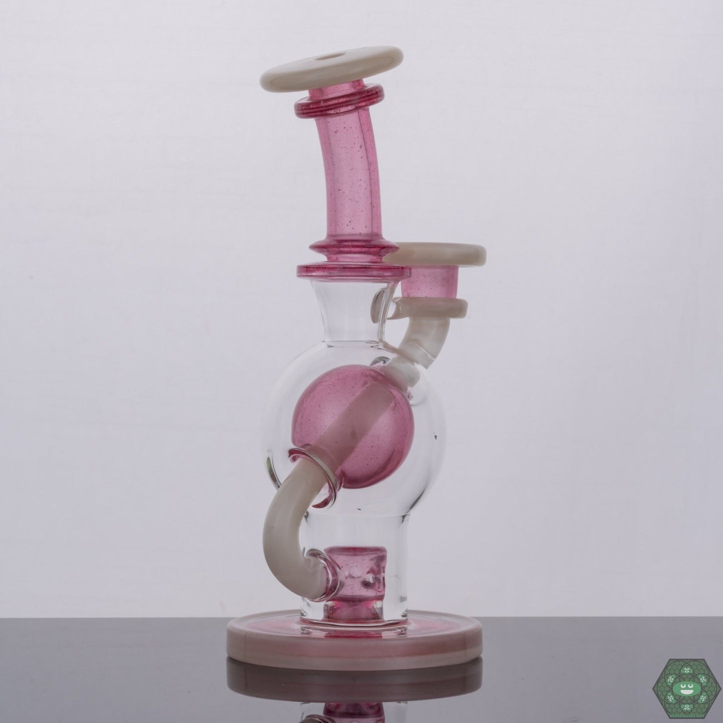Heady Glass Ball Rig: The DBE 503 Crushed Opal Ball Rig is a premium heady glass piece, combining artistic design with high-quality functionality.
