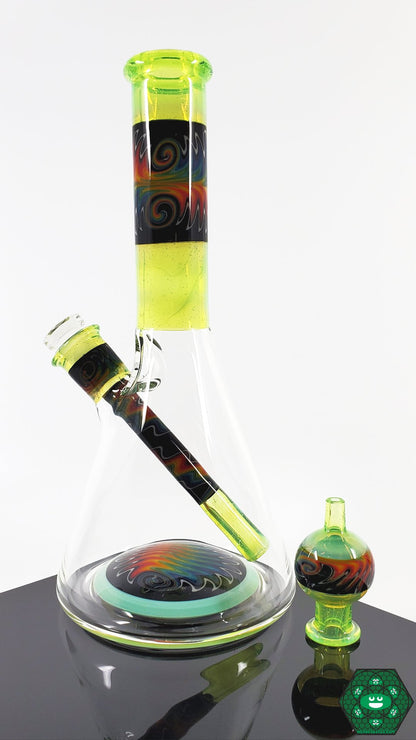 Ian S. Glass Sea Slyme Beaker – Durable beaker with a vibrant colorway, combining style and functionality in a striking design.