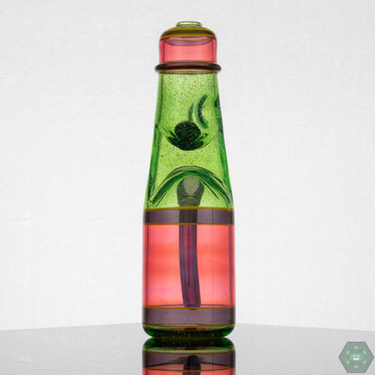 Jack Blew Glass Full-Size Ramune Bottle Rig – Unique Portland Green colorway, a perfect collector’s item for glass enthusiasts.