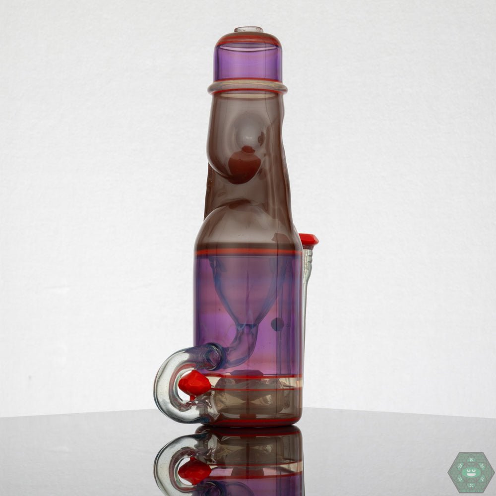 Jack Blew Glass Full Size Ramune Recycler (Red Crayon) – Functional design with a single drain and vibrant "Red Crayon" color for a unique aesthetic.