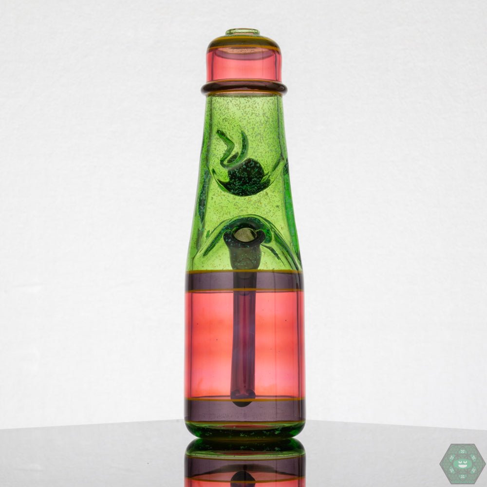 Jack Blew Glass Full-Size Ramune Bottle Rig – 10mm joint in Portland Green, designed for efficient cooling and smooth, consistent hits.
