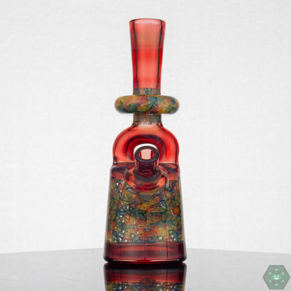 Jeff Heathbar Murrine Stirrup Bottle – Premium art glass with intricate murrine detailing, perfect for collectors who appreciate craftsmanship.