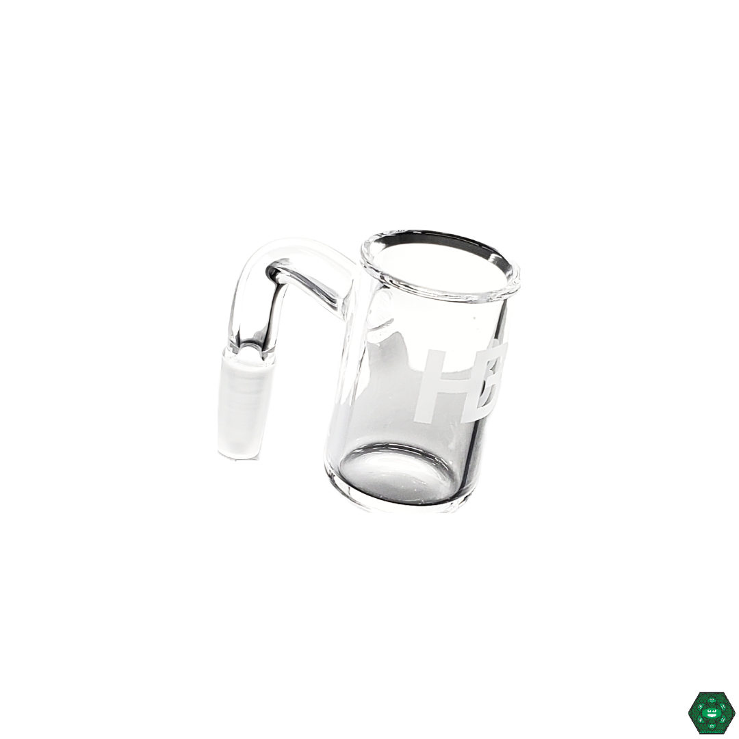  Close-up of the Joel Halen 25MM Quartz Bucket, showcasing its high-quality quartz material designed to provide smooth hits and superior flavor during dabbing.