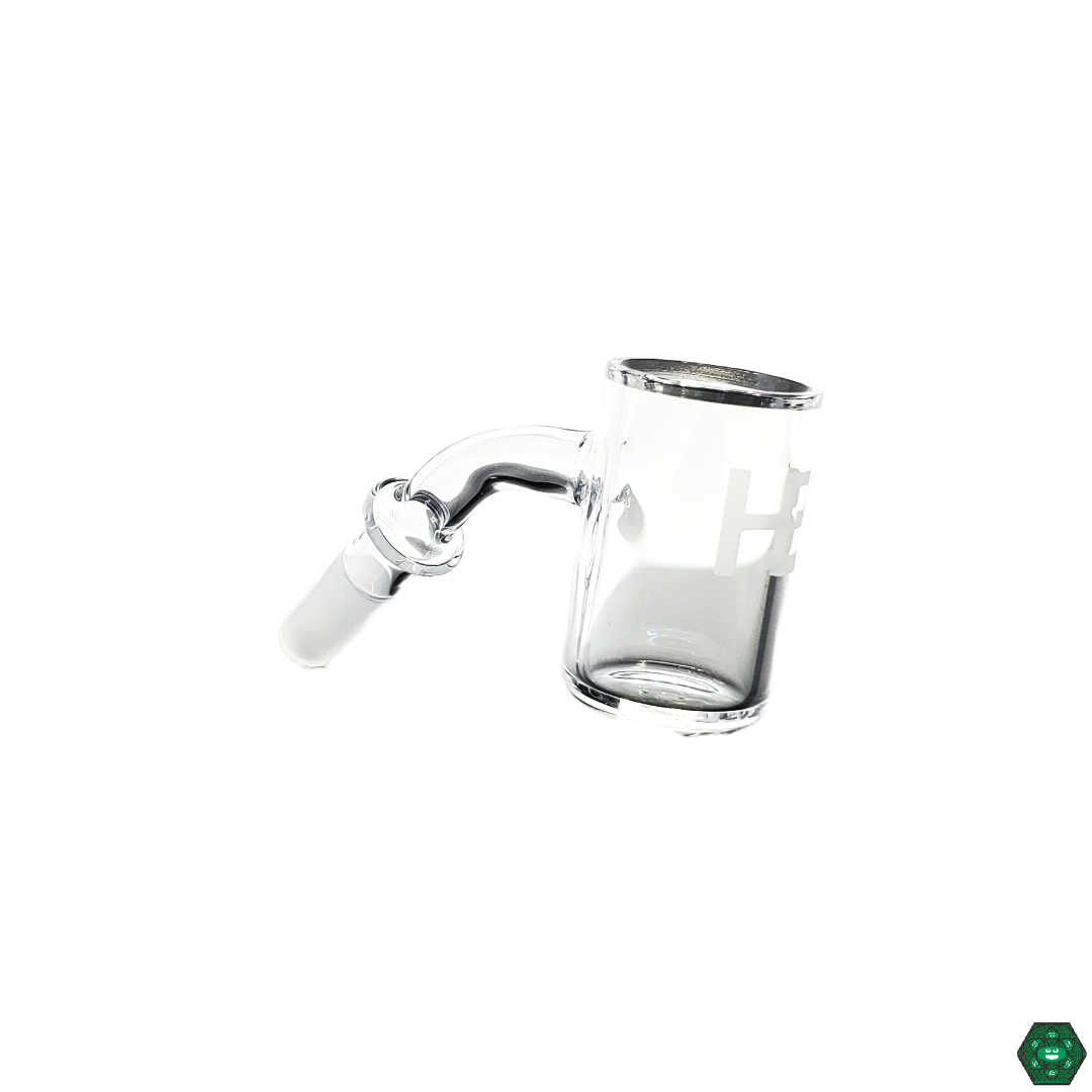 Joel Halen 25MM Quartz Bucket in use, demonstrating its quick heating and smooth, flavorful hits for an optimal dabbing experience.